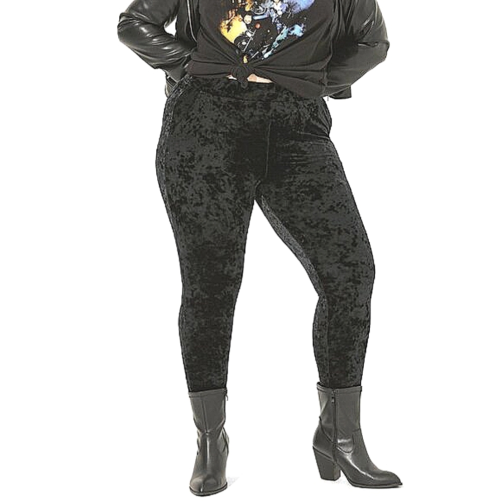 ❤️NWT TORRID LEGGING - CRUSHED VELVET - BLACK - POCKETS - PLUS SIZE